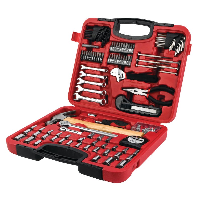 Performance Tool W1532 107pc Home & Auto Tool Set, Hand Tools - Tool Sets , Red - Image 1